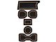 Center Console Cup Holder Inserts; Black/Tan (16-23 Tacoma w/ Automatic Transmission)