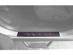 Front Door Sill Protection with Mountain Logo; Black with Lady TRI-Color (05-22 Tacoma)