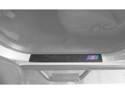 Front Door Sill Protection; Black with Lady TRI-Color (05-23 Tacoma)
