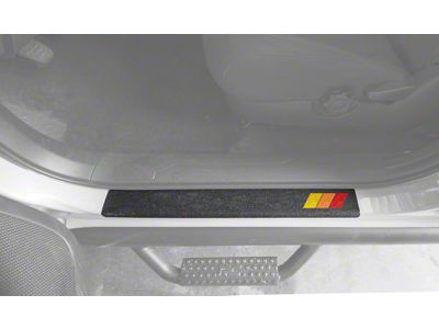 Front Door Sill Protection; Black with TRI-Color (05-23 Tacoma)