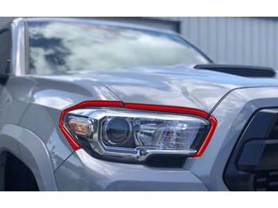 Headlight Accent Trim; Gloss TRD Red (16-23 Tacoma)