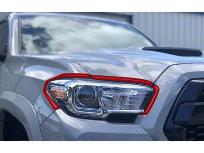Headlight Accent Trim; Matte TRD Red (16-23 Tacoma)