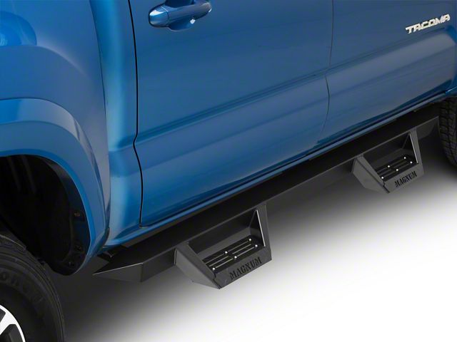 Magnum RT Drop Side Step Bars; Black Textured (05-23 Tacoma Double Cab)
