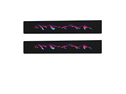 Rear Door Sill Protection with Mountain Logo; Black with Lady TRI-Color (05-22 Tacoma Access Cab, Double Cab)