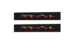 Rear Door Sill Protection with Mountain Logo; Black with TRI-Color (05-22 Tacoma Access Cab, Double Cab)