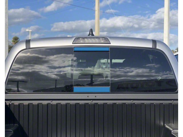 Rear Power Sliding Window Accent Trim; Cavalry Blue (16-23 Tacoma)