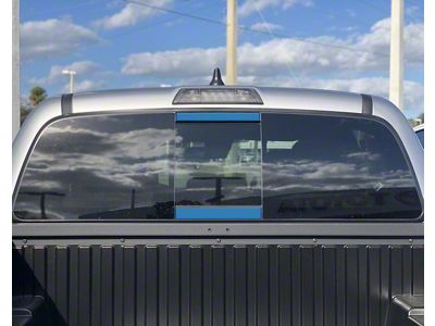 Rear Power Sliding Window Accent Trim; Cavalry Blue (16-23 Tacoma)
