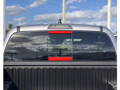 Rear Power Sliding Window Accent Trim; Gloss TRD Red (16-23 Tacoma)