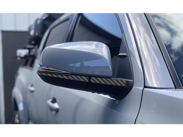 Side Mirror Accent Trim; Raw Carbon Fiber (16-23 Tacoma w/ Mirror Blinkers)