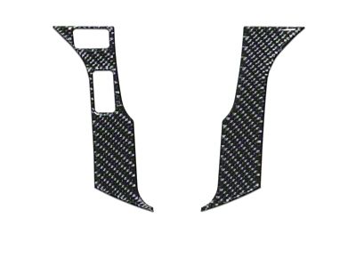 2-Button Steering Wheel Accent Trim; Domed Carbon Fiber (14-21 Tundra)
