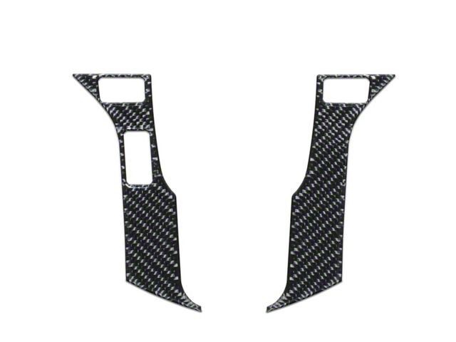 3-Button Steering Wheel Accent Trim; Domed Carbon Fiber (14-21 Tundra)