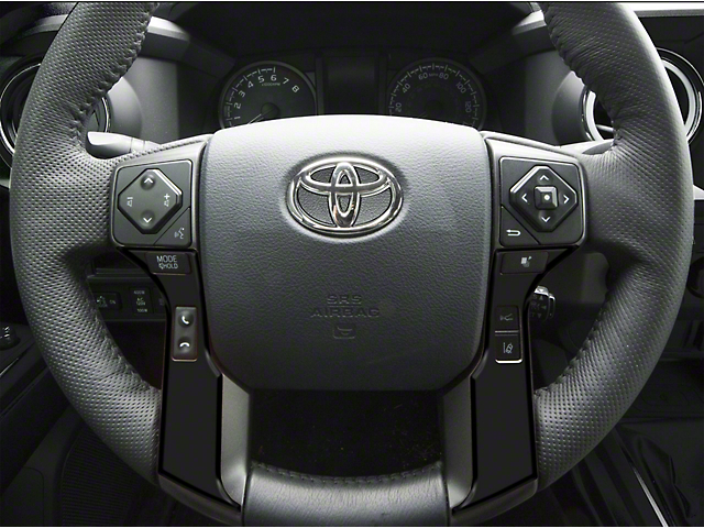 3-Button Steering Wheel Accent Trim; Matte Black (14-21 Tundra)