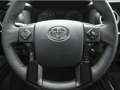3-Button Steering Wheel Accent Trim; Matte Black (14-21 Tundra)