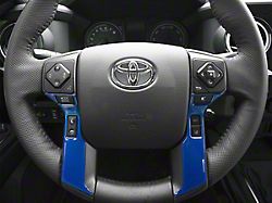 4-Button Steering Wheel Accent Trim; Blazing Blue (16-23 Tacoma)