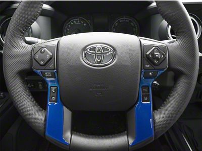 4-Button Steering Wheel Accent Trim; Blazing Blue (16-23 Tacoma)