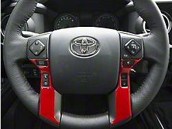 4-Button Steering Wheel Accent Trim; Gloss TRD Red (14-21 Tundra)