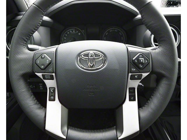 4-Button Steering Wheel Accent Trim; Gloss White (16-23 Tacoma)