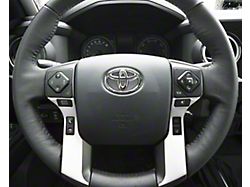 4-Button Steering Wheel Accent Trim; Gloss White (14-21 Tundra)