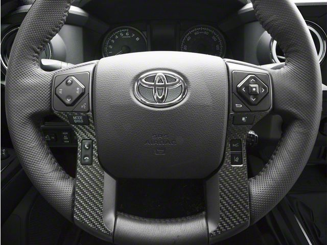 4-Button Steering Wheel Accent Trim; Raw Carbon Fiber (16-23 Tacoma)