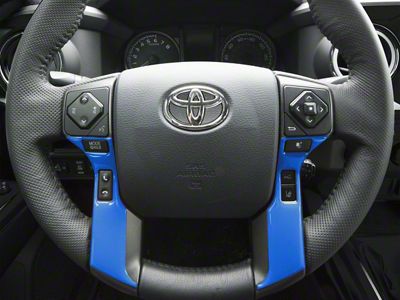 4-Button Steering Wheel Accent Trim; Voodoo Blue (14-21 Tundra)