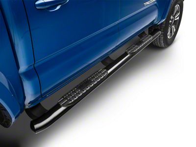 Pro Traxx 4-Inch Oval Side Step Bars; Black (05-23 Tacoma Double Cab)