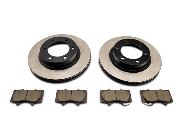 C&L OE Replacement Black Coated 6-Lug Brake Rotor and Pad Kit; Front (05-23 Tacoma)