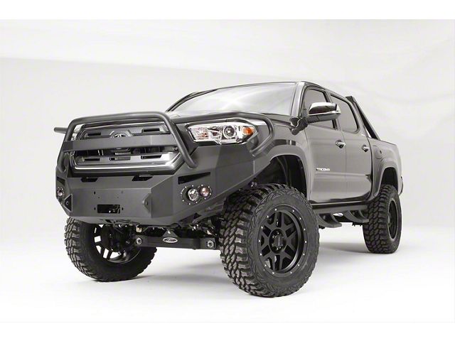 Fab Fours Premium Winch Front Bumper with Full Guard; Bare Steel (16-23 Tacoma)