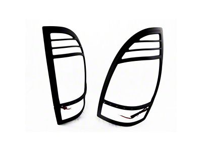 Tail Light Bezels with Red LED Brake and Running Lights; Black (05-15 Tacoma)