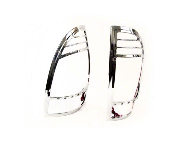 Tail Light Bezels with Red LED Brake and Running Lights; Chrome (05-15 Tacoma)