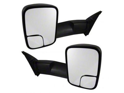 Powered Heated Flip-Up Towing Mirrors; Textured Black (16-19 Tacoma)