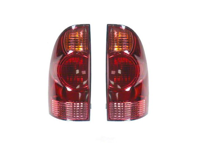 Tail Lights; Chrome Housing; Red Lens (05-08 Tacoma)