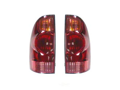 Tail Lights; Chrome Housing; Red Lens (05-08 Tacoma)
