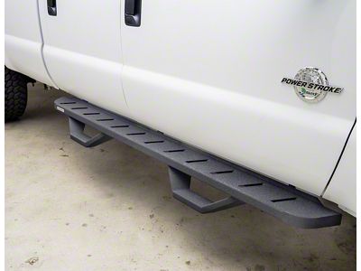 Go Rhino RB10 Running Boards with Drop Steps; Textured Black (05-23 Tacoma Double Cab)