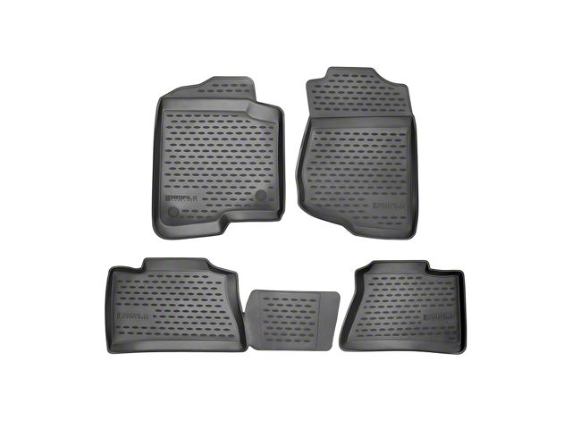 Profile Front and Second Row Floor Liners; Black (12-23 Tacoma Double Cab)