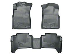 Husky Liners WeatherBeater Front and Second Seat Floor Liners; Footwell Coverage; Gray (05-15 Tacoma Double Cab)