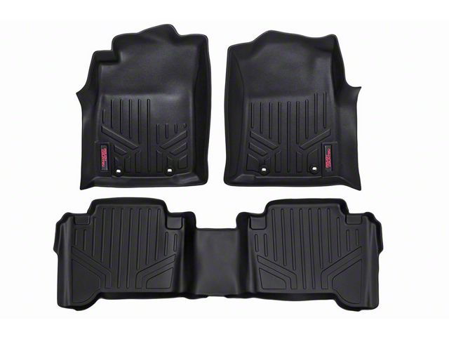 Rough Country Heavy Duty Front and Rear Floor Mats; Black (12-15 Tacoma Double Cab)