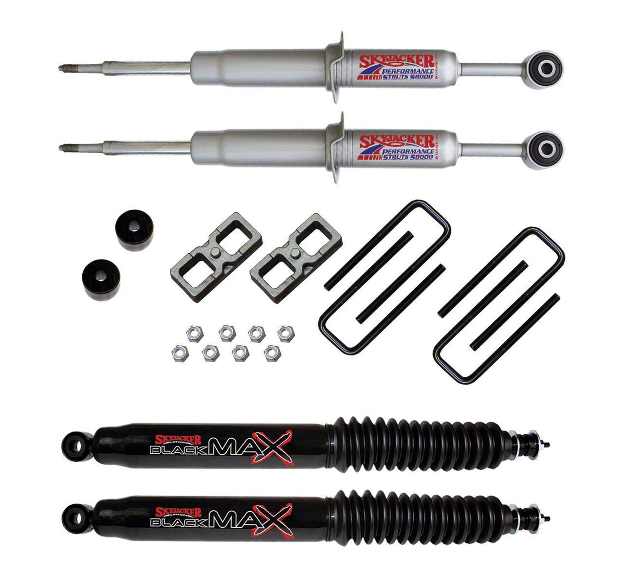 SkyJacker Tacoma 3 in. Performance Strut Lift Kit w/ Black MAX Shocks ...