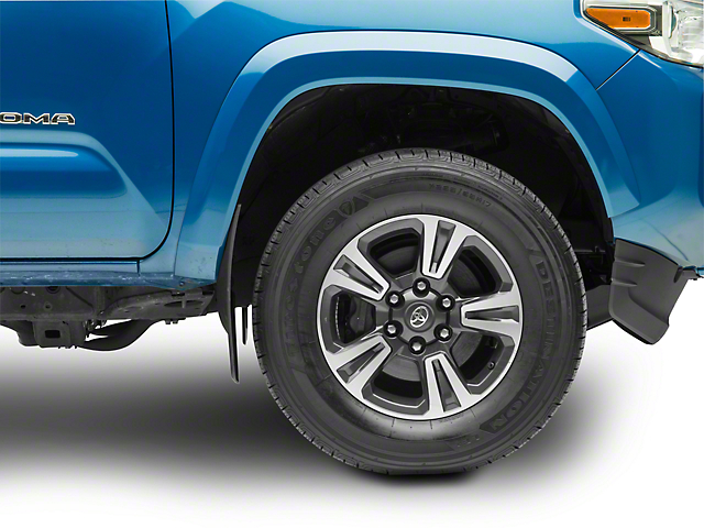 Weathertech No-Drill Mud Flaps; Front; Black (16-22 Tacoma)
