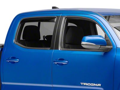 Weathertech Side Window Deflectors; Rear; Dark Smoke (16-23 Tacoma Double Cab)