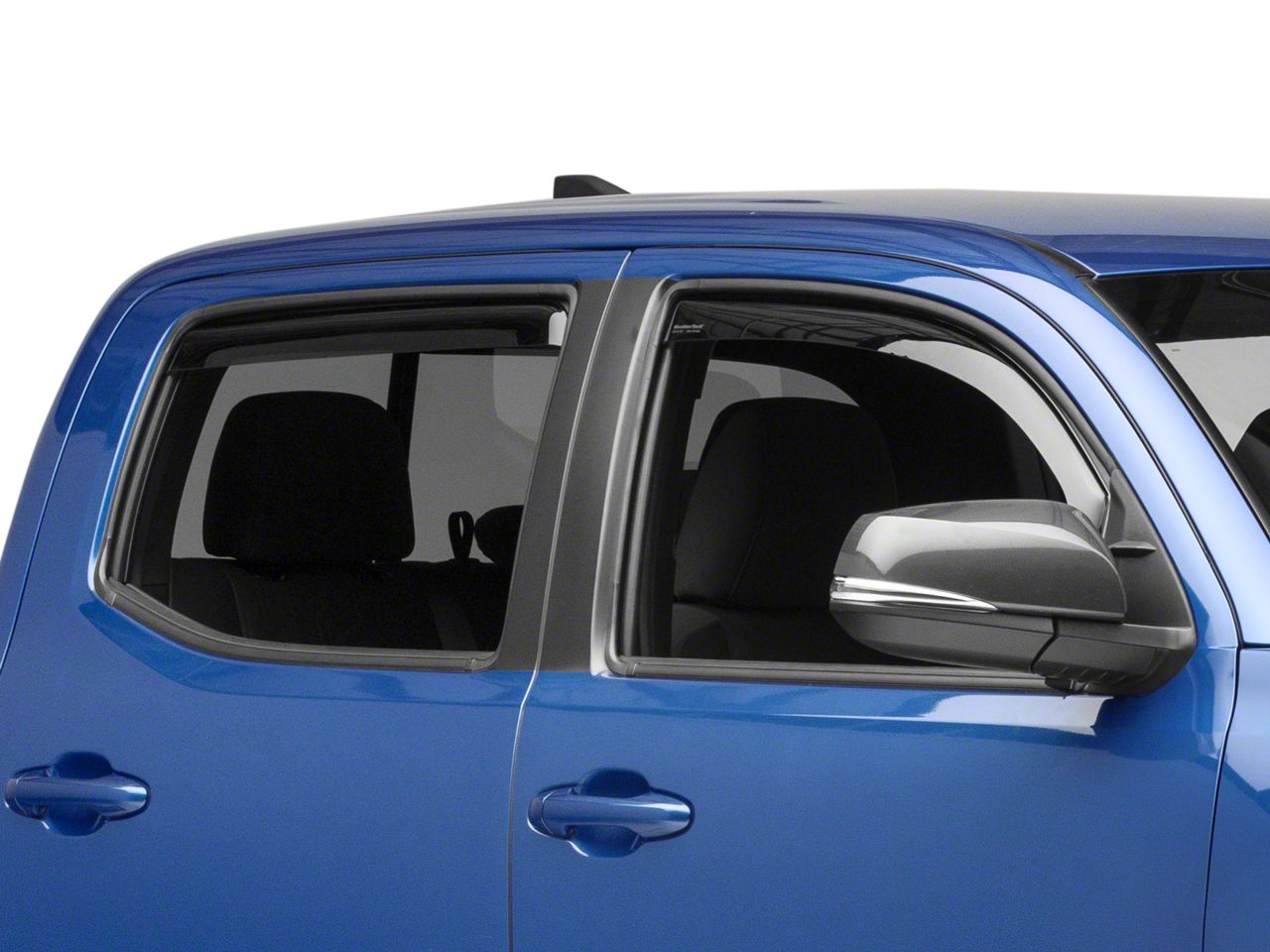 Weathertech Tacoma Side Window Deflectors; Front and Rear; Dark Smoke 82792  (16-23 Tacoma Double Cab) - Free Shipping