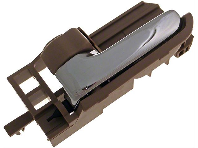 Interior Door Handle; Front and Rear Left; Chrome; With Brown Lock Knob; Plastic (05-15 Tacoma Double Cab)