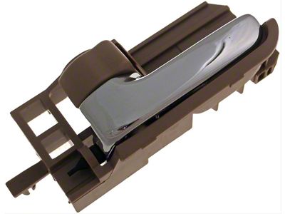 Interior Door Handle; Front and Rear Left; Chrome; With Brown Lock Knob; Plastic (05-15 Tacoma Double Cab)
