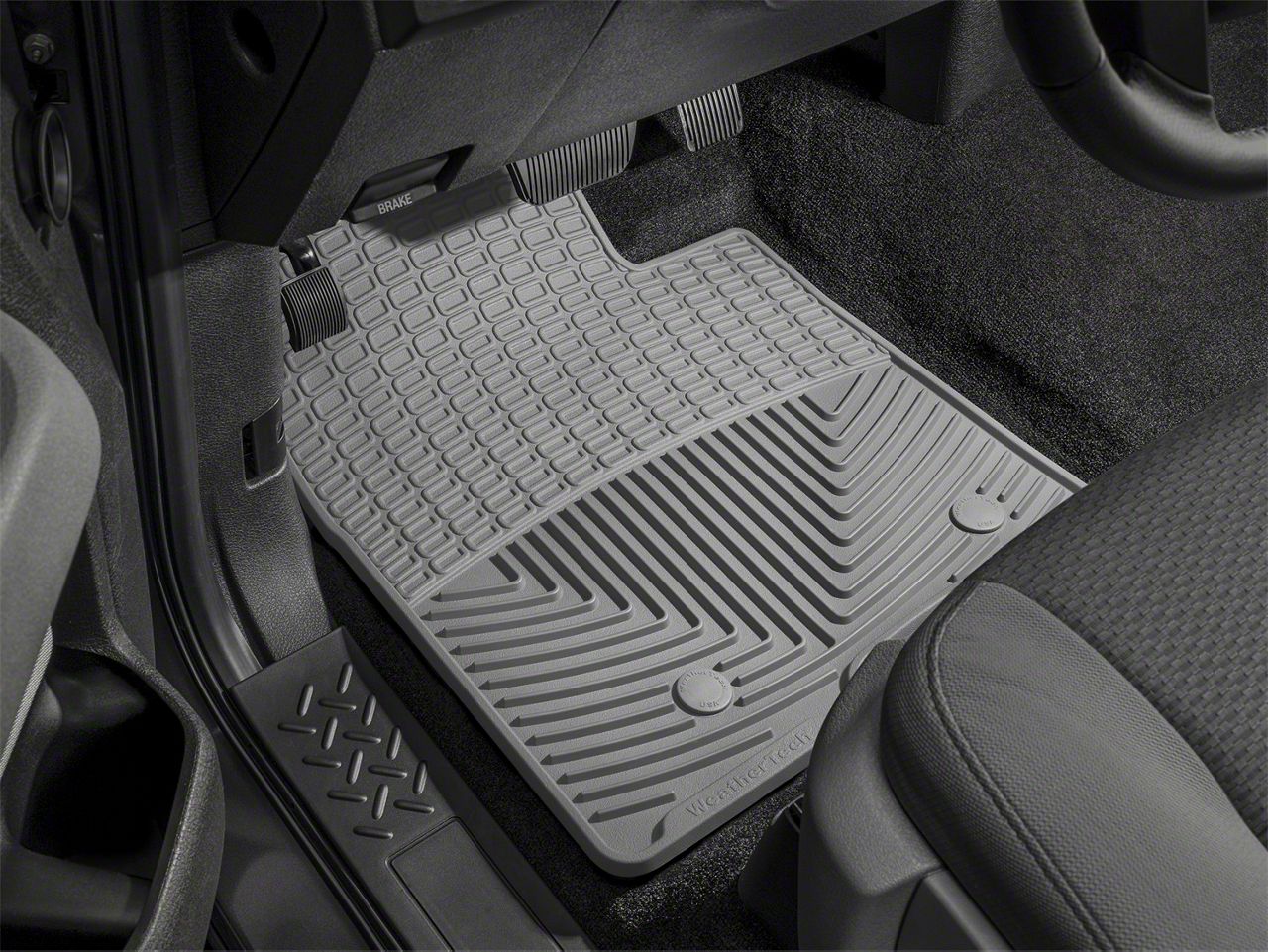 gray rubber car mats