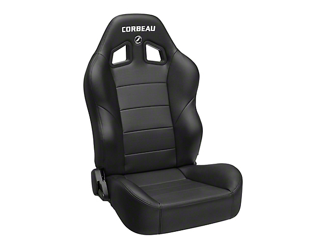 Corbeau Baja XRS Suspension Seats with Double Locking Seat Brackets; Black Vinyl (15-18 Jeep Wrangler JK 4-Door)
