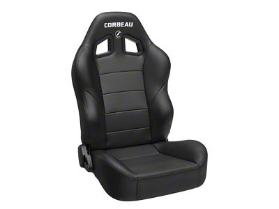 Corbeau Baja XRS Suspension Seats with Double Locking Seat Brackets; Black Vinyl (16-23 Tacoma)