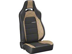 Corbeau Trailcat Reclining Seats with Double Locking Seat Brackets; Black Vinyl/Beige HD Vinyl (05-15 Tacoma)