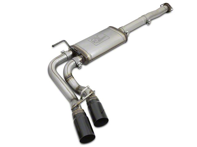 AFE Rebel Series 3-Inch Dual Exhaust System with Black Tips; Middle Side Exit (05-15 4.0L Tacoma)