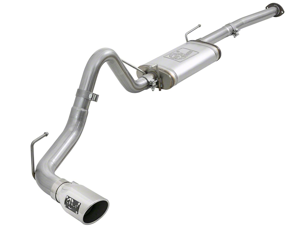 AFE MACH Force-XP 2.50 to 3-Inch Single Exhaust System with Polished Tip; Side Exit (16-23 2.7L Tacoma)