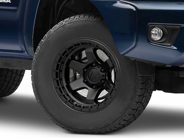 Fuel Wheels Block Matte Black with Black Ring 6-Lug Wheel; 17x9; 1mm Offset (05-15 Tacoma)