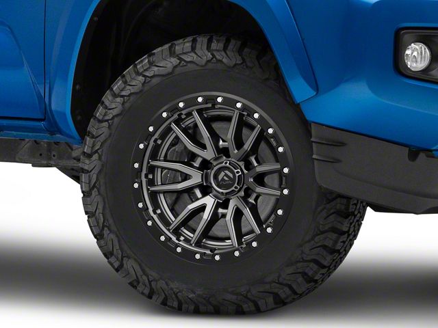 Fuel Wheels Rebel Matte Gunmetal with Black Bead Ring 6-Lug Wheel; 17x9; -12mm Offset (16-23 Tacoma)